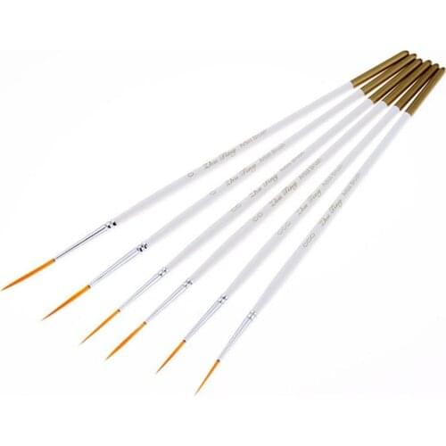 2019 Fine Hand-Painted Thin Hook Line Pen Nylon Hair Wooden Handle Watercolors Oil Painting Brush Pen Set Art Supplies r20