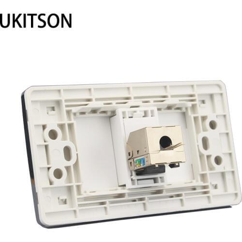120mm Network Plug Socket Shield CAT6 RJ45 LAN Wall Outlet Internet Faceplate With Silver Side
