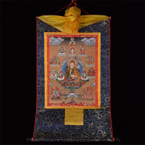 Buddha teaches Padmasambhava Buddha Guru Rinpoche thanga decorative painting