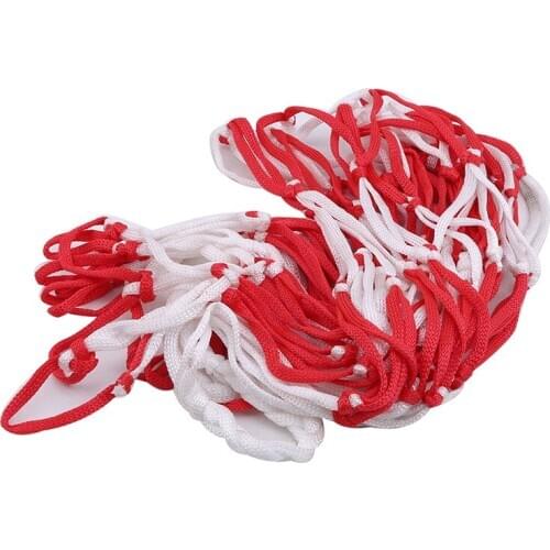 Outdoor Basketball Baskets Football Volleyball Large Nylon Red + White Braided Mesh Net Bag Sports Accessories