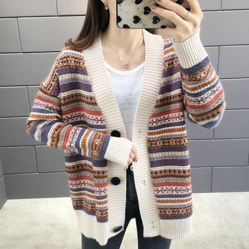 Knitted Cardigan Sweater Coats Womens Sweaters Autumn Loose Oversized Cardigan Sweater