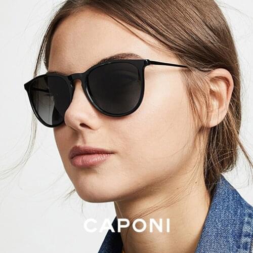 CAPONI Women Polarized Sunglasses Photochromic Lenses Light Weight Sun Glasses For Men Fashion Oval Style Unisex Eyewear BS3102