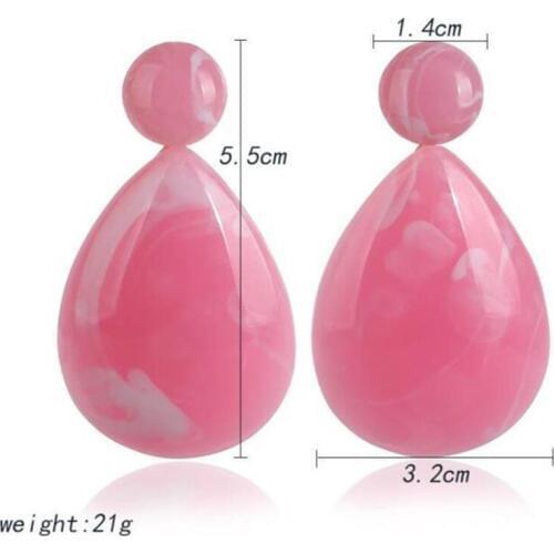 2019 new Exaggerated Resin Water Drops Red Gem Earrings Bohemian Earrings for women Female Fashion Jewelry free shipping