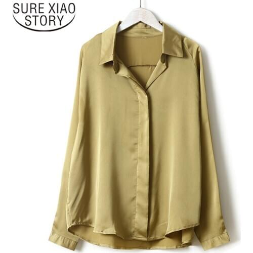 Blusas Mujer De Moda 2021 Womens Tops And Blouses Button Solid Women Long Sleeve Shirts Blouse For Women Tops Clothing 6649 50