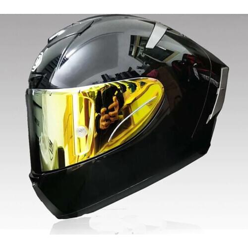 Winter Season Professional Motorcycle Helmet With Gold Visor Mask Full Face Helmet Cross Helmet Ece Approved