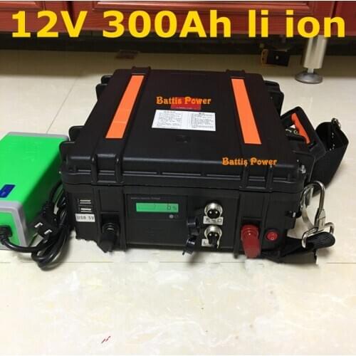 12V 300AH lithium ion no 320ah li ion battery BMS for 1800W inverter Photovoltaic solar motorhome fishing +20A Charger