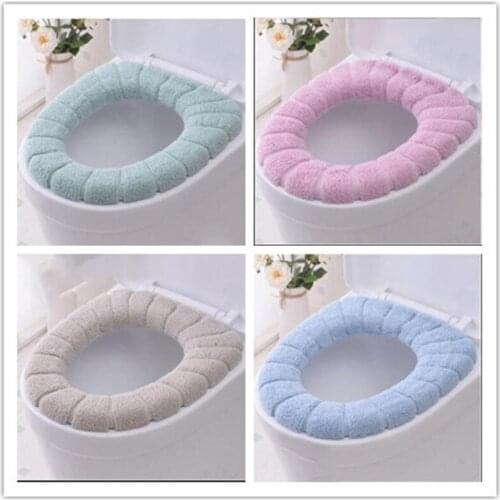 2pcs Household daily Necessities bathroom supplies Toilet cover Warm Plush toilet cover Warm toilet mat in winter