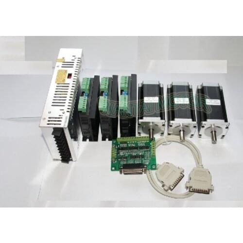 High 3 Axis Nema 23 Stepper Motor 425oz-in CNC 57BYGH115-003B & Driver DQ542MAof 4.2A Peak current, 128 Microstep Mill Control