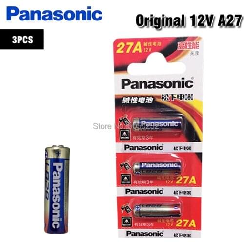 3PCS Panasonic 12V A27 27A G27A MN27 MS27 GP27A L828 K27A VR27 R27A Alkaline Dry Battery for Alarm Doorbell Car Remote