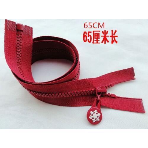 5# 65cm 2pcs/lot Deep red resin zipper for baby children colthes repair sewing diy jacket clothes zippers snow puller