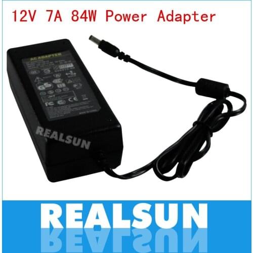 AC/DC Power Adapter 12V 7A 84W Power Supply Adapter with EU US AU UK plug AC Cable Wholesale free shipping