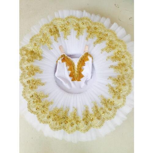 Embroidery Pancake Tutu Child Girl Ballet Skirt Little Swan Dress Ballet Clother for Girls Performance Costume