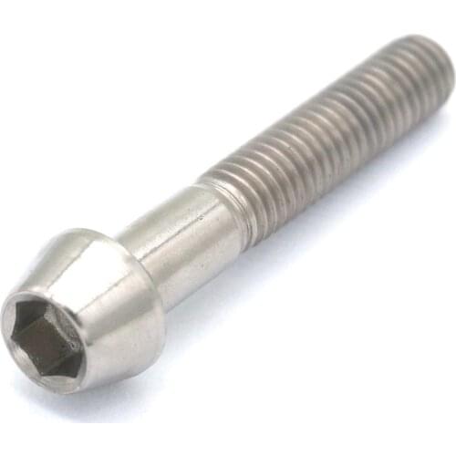 LOT 4 M6 x 35mm Original Color TC4 GR5 Titanium Alloy Allen Hex Screw Taper Cone Head Bolts For Bicycle