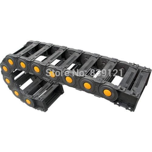 35x75mm Cable drag chain wire carrier with end connectors plastic cable drag chain for CNC Router Machine Tools 1000mm