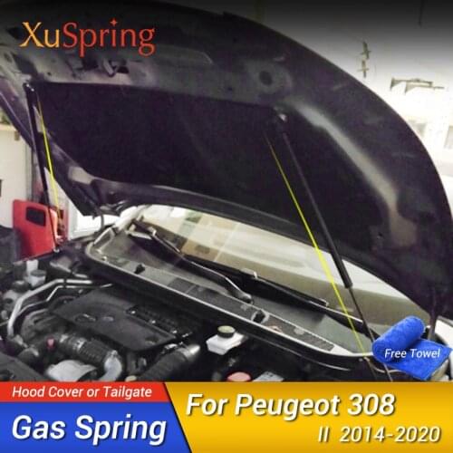 For 2016 2017 2018 2019 Peugeot 308 II Car Hood Cover Support Hydraulic Rod Strut Bars Lift Spring Shock Bracket Gas Damper