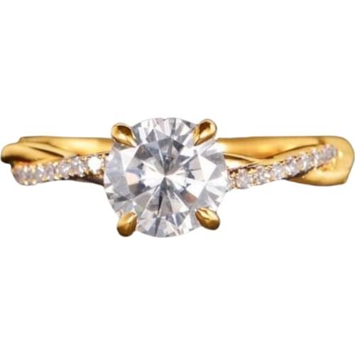 Elegant Woman Finger Ring European and American Fashion Inlaid Zircon Moissanite Ring for Female Wedding Party Jewelry Gift