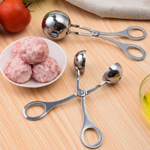Meatball Maker Mold 304 Stainless Steel Stuffed DIY Rice Fish Meat Rice Ball Maker Scoop Clip Simple Construction Kitchen Tool