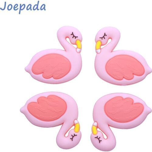 Joepada 100Pcs/lot Swan Silicone Teething Beads Food Grade Silicone Material for DIY Baby Teething Jewelry Necklace Baby Teether