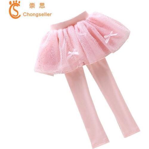 2018 Spring Autumn Girls Pantyhose Children Tights For Girl Kids Pantyhose Girls Stocking Lace Skirt-pants For 2-15Y