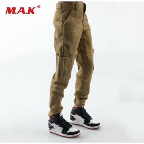 Collectible 1/6 Scale Male Clothes Set Khaki Color Overalls Man Fashion Street Trend Pants Model for 12'' Action Figure Body