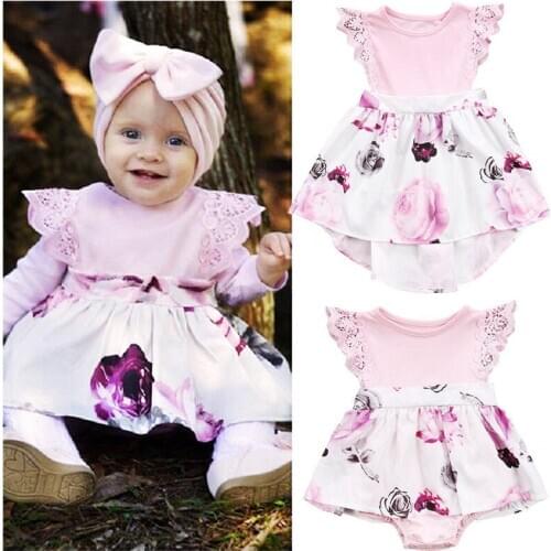 Toddler Kids Baby Girls Clothes Family Sister Floral Matching Clothing Baby girls lace Floral Romper &Dress clothes set outfits