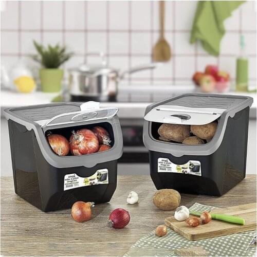 Hobby Life Coral 12L Potato Onion Garlic Storage Box 12 L Big Food Container Large Kitchen Storage Plastic Vegetable Keep Fresh