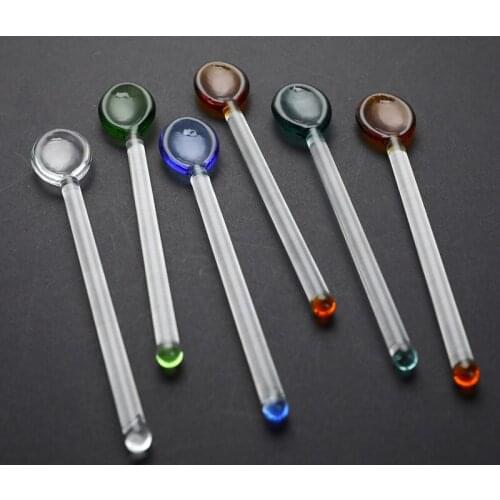 1PCS Tea Coffee Mixing Spoon Grass Spoon Long Handle Dessert Candy Color Teaspoons Drink Tableware