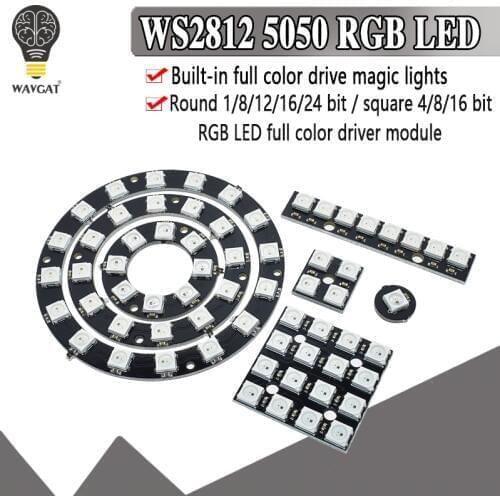 4 8 12 16 channel WS2812 WS2812B WS 2811 5050 RGB LED Lamp Panel Module 5V 1Bit 4Bit 8Bit 12Bit 16Bit 24Bit Rainbow LED Precise