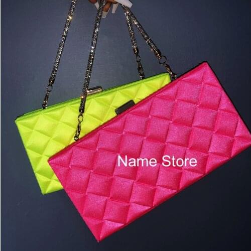 New Woman Handbag Candy Color Dinner Bag Rhinestone Buckle Clutch High Quality Handmade Woman Bag