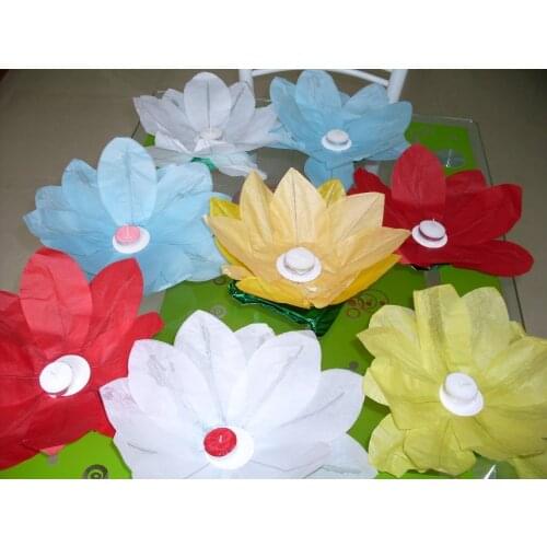 New 20 pcs Paper Lotus Flower Floating Lantern Wishing Lamp Party Decoration