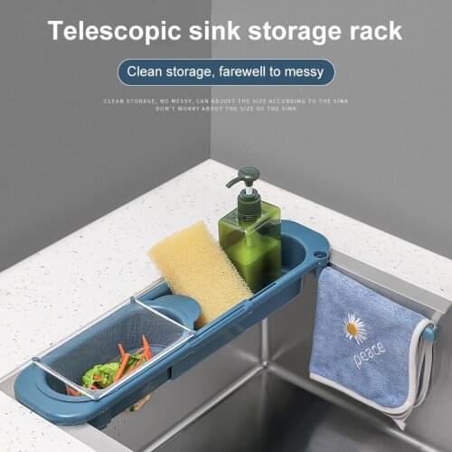 Kitchen Sink Organizer Dish Drainer Organizer For Soap Rack Home Supply Kitchen Accessories Adjustable Shelf Storage Rack