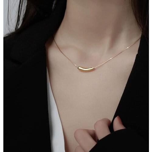 S925 sterling silver water drop necklace female necklace female clavicle chain female simple temperament necklace female niche