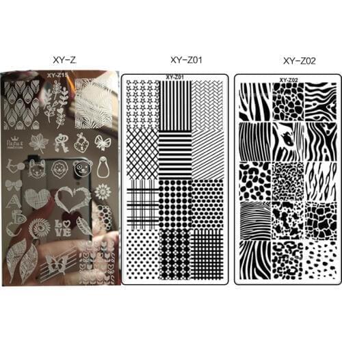 New Nail Plate XY-Z 32 Nails Printing Template Nail Painting Steel Plate 6*12 Nail Stamping Plates Geometry Lace Flower Dream