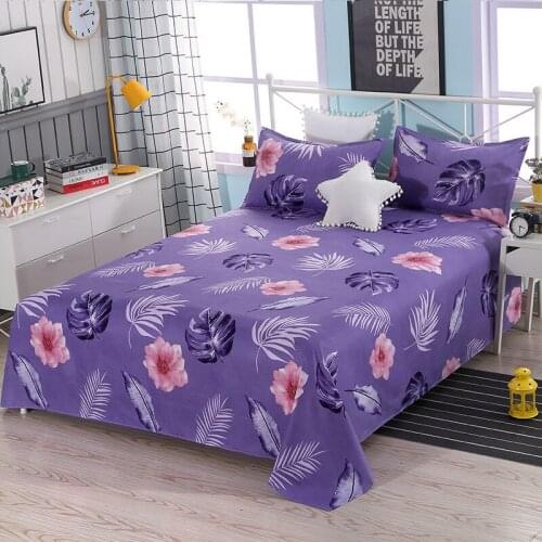 Bed sheet + pillowcase) 3-piece set of thick skin-friendly brushed twill bed sheet single couple single double sheet