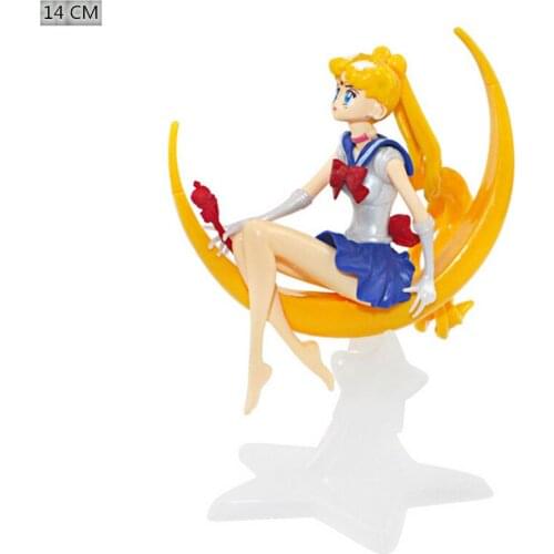 PVC Cartoon Anime Super Moon Sailor Moon Model Toy Doll Decoration Movable Doll Birthday Cake Decoration Gift For Children