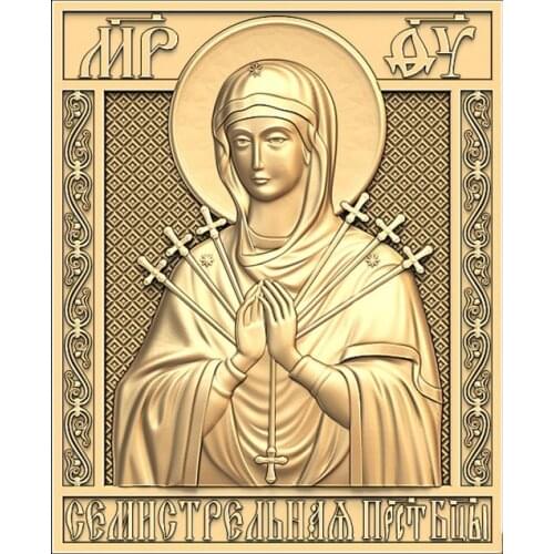 Religion 3d model relief for cnc STL format Icon-Semistrelnaya 3d model stl relief artcam vectric aspire