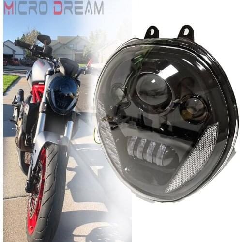 Motorcycle LED Head Lamp Headlight Headlamp Turn Signal Light for Monster 821 1200 1200R 1200S Replacment Head Light 2014-2017