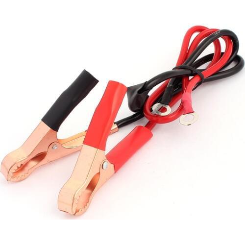 UXCELL 2Pcs Auto Car 3Cm Jaw Electric Alligator Clip Battery Test Clamp Cable Black Red 30A