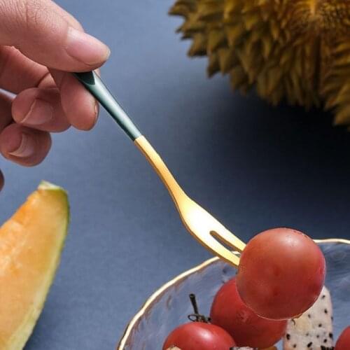 Fruit Fork 304 Stainless Steel Cake Forks Black Golden Colourful Tea Fork Dinnerware Set Hotel Party Restaurant Supplies