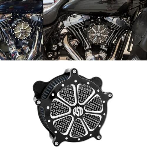 Motorcycle Turbine Spike Air Cleaner Intake Filter For Harley Sportster XL Touring Street Glide Road Glide Dyna Softail Blue