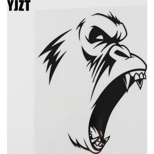 YJZT 11.9CMX15.1CM Evil Gorilla Monkey Animal Decal Vinyl Car Sticker Black/Silver 8A-0160