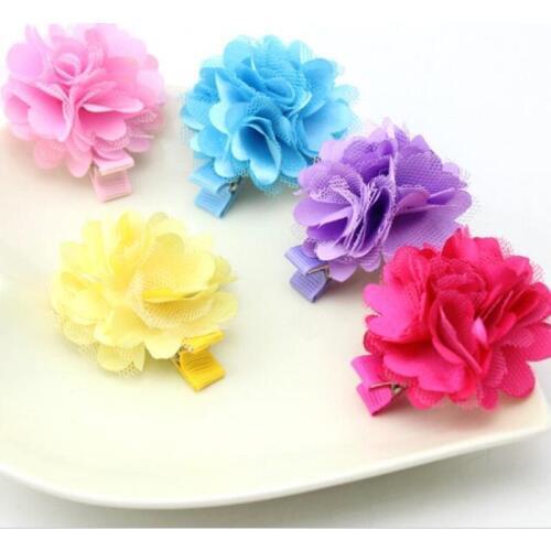 Pet Dog Cat Hair Clips Pets Dogs Cats Beauty 5cm tinted mesh yarn simulation flowe Beauty Accessories Headdress Dog Supplies