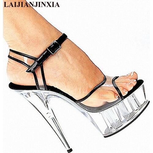 LAIJIANJINXIA Sexy 15 CM High-Heeled Sandals Nightclub Dance Shoes Pole Dancing Shoes Model High Heels Womens Shoes