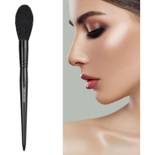 1 Piece Buffing makeup brushes Highlighter Wood handle Blusher Powder contour Make up brushes Goat Hair Makeup brush