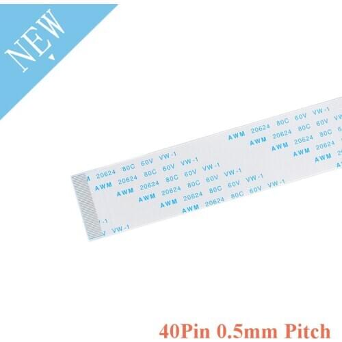 10PCS/LOT 40P Reverse Direction FFC flexible cable 0.5MM Pitch With 6-40cm Length Flat Wire Cable