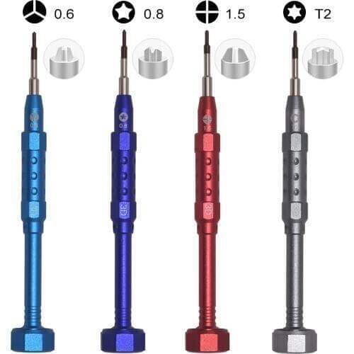 100% Real 3D Precision Screwdriver T2 Y0.6 Tri-wing Philips Pentalobe 0.8 for iPhone Huawei Oppo Repair Disassemble Open Tools