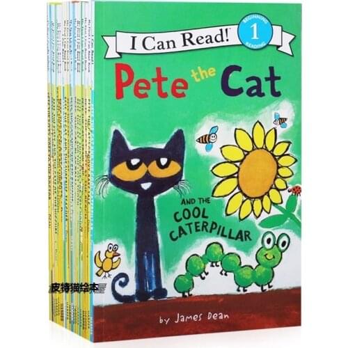 19 books/set I Can Read Pete The Cat English Picture Books Children Story book Early Educaction Reading Book Set 23*15cm