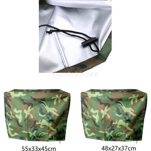 2pc Camouflage Boat Yacht Outboard Motor Protector Cover for 2-15 HP Engines