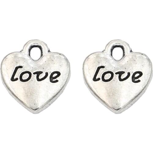 20pcs Antique Silver Plated Heart Love Charms Jewelry Findings Pendants Jewelry Diy Jewelry Making Handmade11x10mm