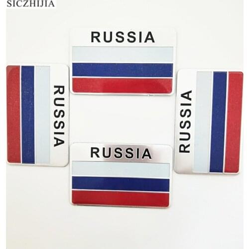 3D aluminum alloy Russian flag car sticker for Honda CRV Accord Odeysey Crosstour FIT Jazz City Civic JADE Crider Spirior